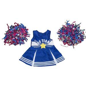 Mixed Brand 18 In Doll Cheerleading Uniform. Pom Pom's, And Megaphone-GUC